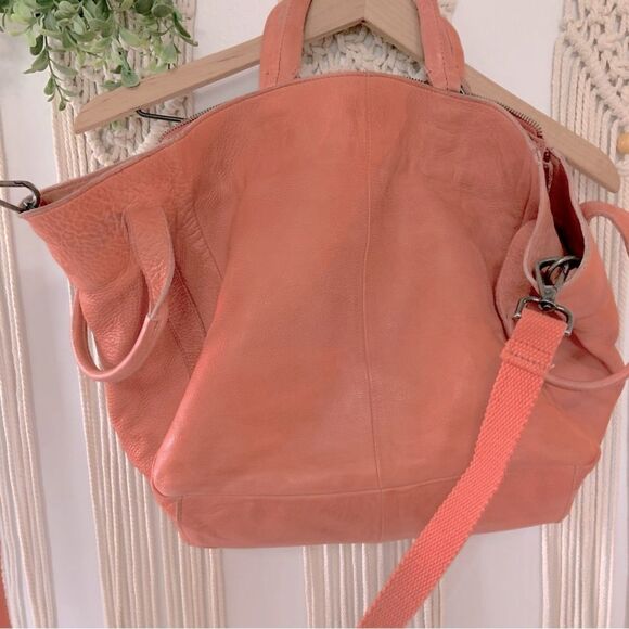 FREE PEOPLE Leslie Leather Tote Tiger Red Bag - Picture 3 of 16